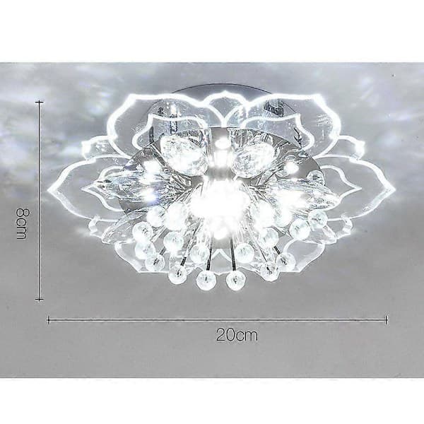 20cm 9W Moderne Krystall LED Taklampe Hall Pendel Lysekrone hvit white