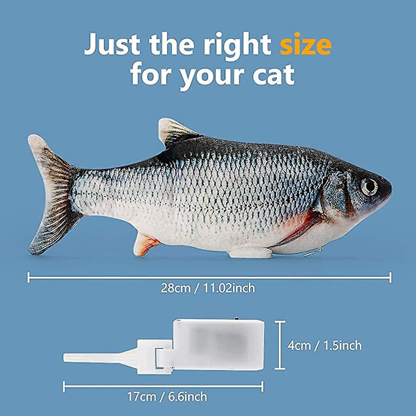 Fiskleksak för Katt, Viftagande Fiskleksak för Katter, Elektriska Kattleksaker för Innekatter, Interaktiv