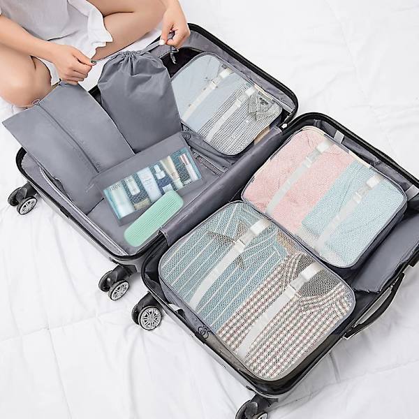 Packningskuber Resväskor Packningsorganisatörer För Reseaccessoarer light gray