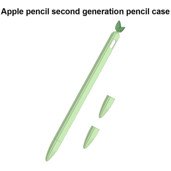Veskehylse Cute Fruit Design Silikon mykt beskyttelsesdeksel kompatibel med Apple Pencil 2nd Gen avocado