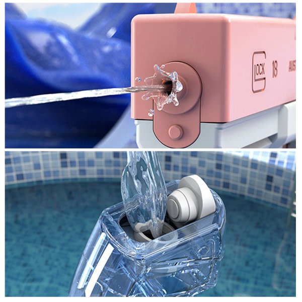 Elektrisk vannpistol Glock Automatisk vannspredere Barn badeleker Strandleker - pink