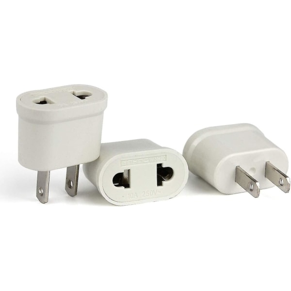 3kpl Fr To Us Adapter Converter Eurooppalainen pistoke amerikkalaiseen pistokkeeseen laitteiden liittämiseksi Ranska Ranska Eurooppa Yhdysvaltoihin Japani Kanada Thaimaa T