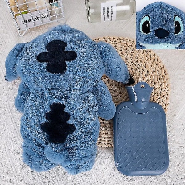 Anime Kawaii Stitch Plysj Varmtvannsflaske Vinter Hjem Vannfylling Håndvarmer