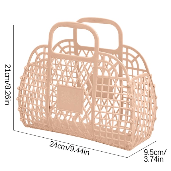 Badeværelse Hullet Ud Vask Opbevaring Kurv Badekurv Plastik Badekurv Sammenklappelig Net Håndkurv Badekurv (24x21x9.5cm) Khaki