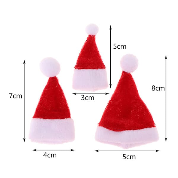 2 st Dockskåp Miniatyr Tomteluva Docka Röd Hatt 3*5cm 3*5cm