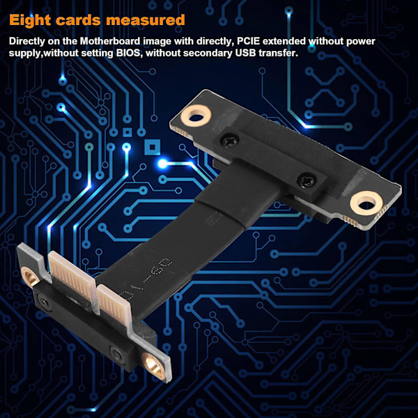 PCIe X1 Riserkabel Dubbel 90 Grader Höger Vinkel PCIe 3.0 X1 Till X1 Förlängningskabel 8gbps Pci 1x Riser