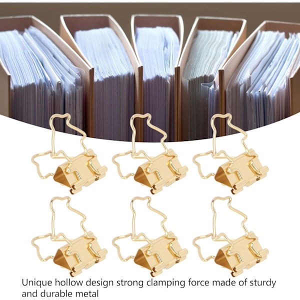 Clips Office Essential Stationery Lang Hale Hul Multifunktion Hjemmekontor Clips Lille Kreativt Design Udvidet Længde til Ekstra Fastgørelse 100 stk. Sæt Gold