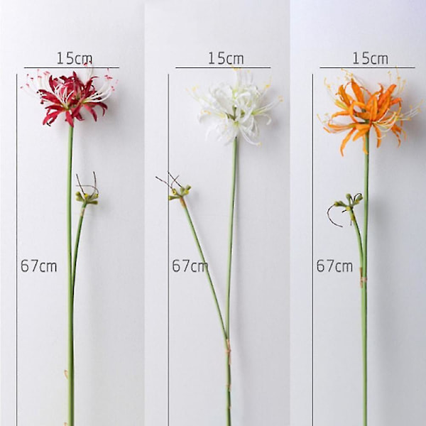 5 stk. Edderkoppliljer Kunstige Lycoris Løk Med Lang Stil Real Touch For Hjemmekontor Hotell Stue Dekorasjon Green