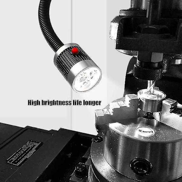 Justerbar LED-arbejdslampe i aluminiumlegering med magnetfod, LED-maskinarbejdslampe 360 roterbar med afbryder, til CNC-værktøjsmaskine, 9w 220v - - - -