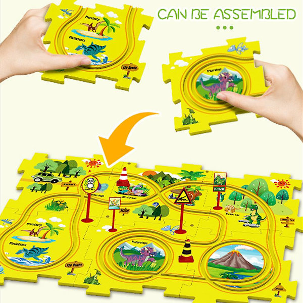 Tee-se-itse-sähköinen rata-autolelu, paristokäyttöinen leluauto ja pulmapalapelti lapsille Space 25pcs/Set