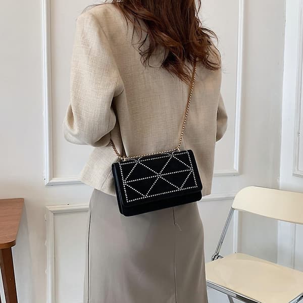 Kvinder Crossbody tasker Mode Kæde tasker Klassiske Casual Clutches skuldertasker black