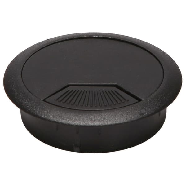 2 stk. 50 mm diameter skrivebordsledning ledningskabel grommets hul dækning sort