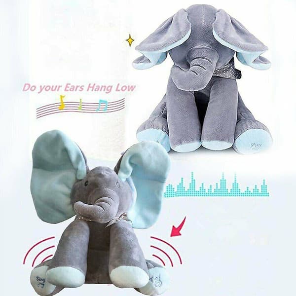 Mjuk plyschdocka med sjungande elefant i PP-bomull Blue