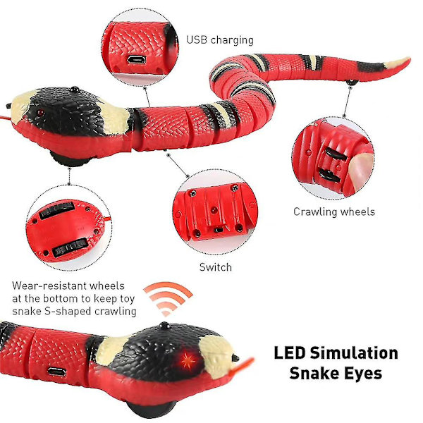 Simulering Smart Sensing Snake Toy, Interaktiv Leksak för Husdjur, Elektrisk Rörlig Lurig Snake Toys