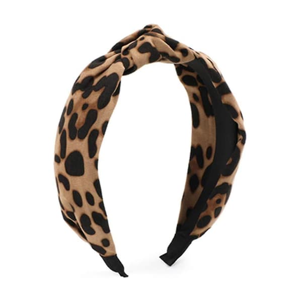 Hovedbånd med leopardprint til kvinder og piger, dyb kaffe sort-subaoe