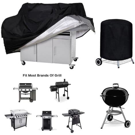 (0,54 kg)-150X100X125CM) Grillöverdrag, 210D Oxford silverbelagd polyester grillöverdrag