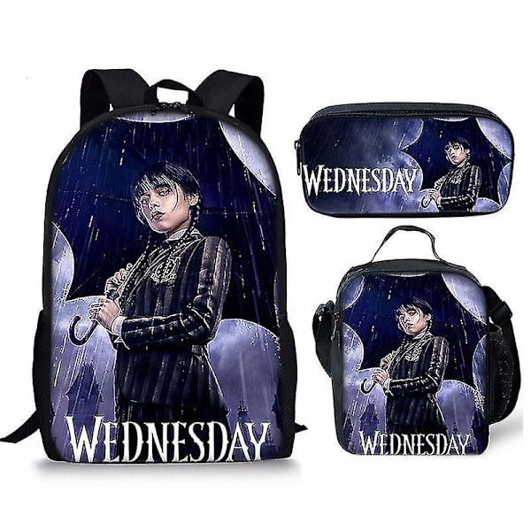 Wednesday Addams trykk skolesekk barn ryggsekk eller lunsjpose eller pennpose eller tredelt sett for barns gaver Only a pen bag