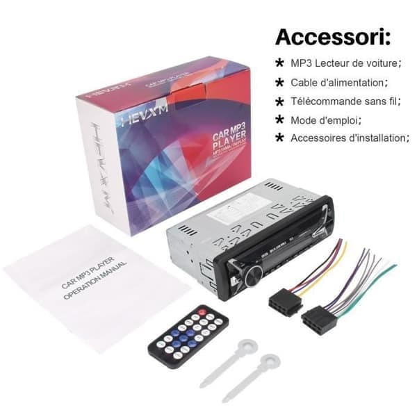 Bilradio - Bluetooth Stereo - FM-radio - MP3-spiller - Fjernkontroll