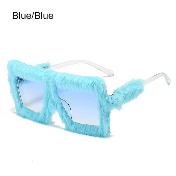 2024 Vinternye sexede solbriller Ins Trendy bløde plyssolbriller til kvinder Firkantede solbriller Dame Pink solskærme Eyewear - Cykelsolbriller