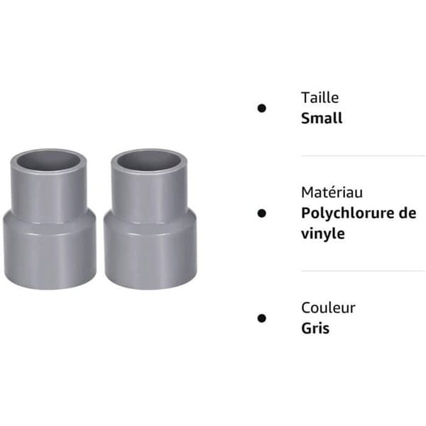 32 mm x 20 mm PVC-rørreduksjonskobling nav DWV grå 2 stk - utløpsrør