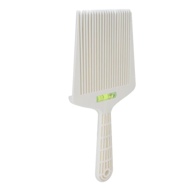 Barber Flat Top Comb Professionell platt kam med exakt vattenpass vit