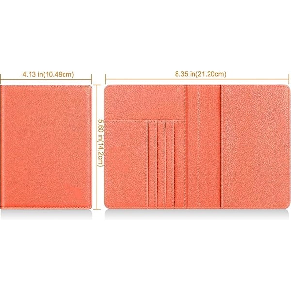 Læder rejse pung pas holder cover blokering, læder kortholder, rejsedokument arrangør etui Orange