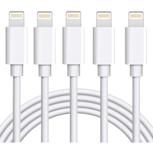 5X Lightning USB -kaapeli Applelle iPhoneen ja iPadiin, 1 m, valkoinen