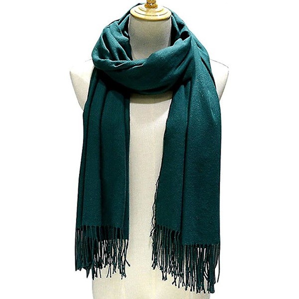 Varm Casual Halsduk för Kvinnor, Ny Vinter, Solid Färg, Fransar, Stole