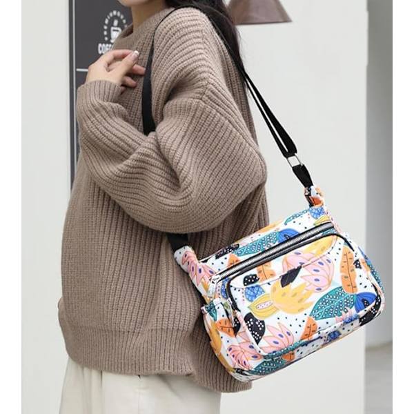 Canvas Crossbody-väskor för kvinnor, multifick-plånböcker och axelväskor, vattentät reseväska, handväska