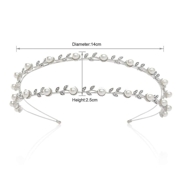Perlebryllup pandebånd sølv dobbeltbånd brude hovedbeklædning Crystal tiara kvinder hår tilbehør til kvinder