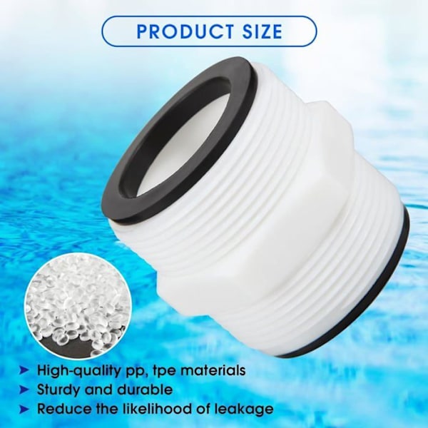 38 mm bassengkoblingssett for Intex Coleman 38 mm slangekobling, bassengslangeadapter for Intex-pumper
