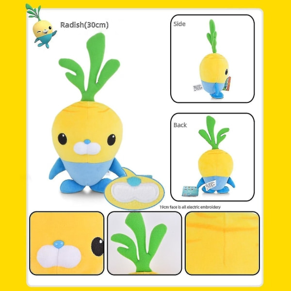 2023 Animoitu merieläinten pehmolelut, 12 tuuman merenneidot The Octonauts täytetyt pehmeät tyynyt, lasten lahja, kodinsisustus-hhny Vegimal Vegimal
