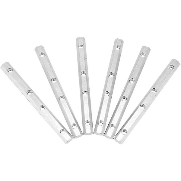 Aluminiumprofil, 2020/3030/4040/4545 Kulstofstål Lige Indvendig Forbindelse Ekstrudering Aluminiumprofil, M5 M6 M8 Serie Eu Standard(2020 M5 6stk) Hy