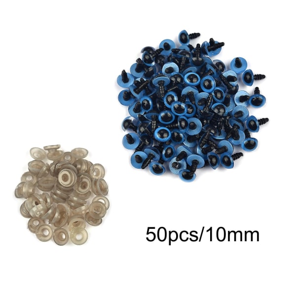 50/100 kpl 5-20 mm musta muovinen suojasilmä leluille Amigurumi tee-se-itse -sarja askartelut Nallelelusilmä nuken koristeluun tarvikkeisiin 10mm-50pcs-blue