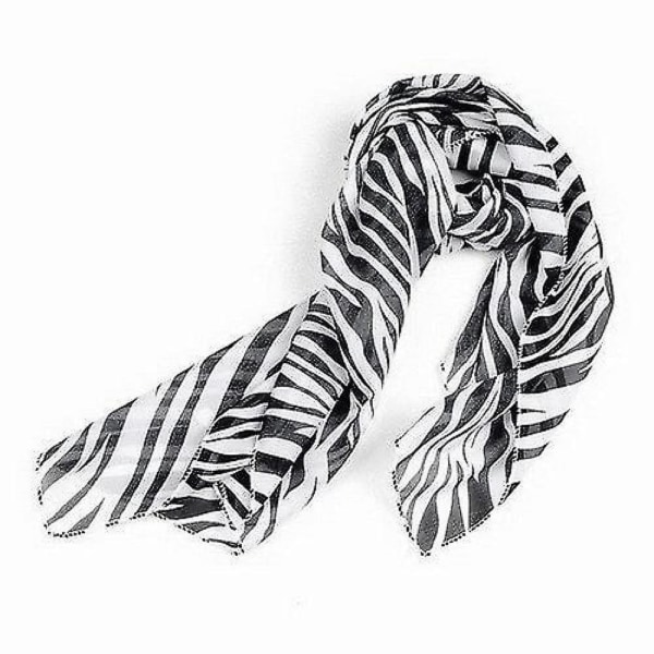 Sodial(r) svart hvit chiffon sebra strips stripete kvinner sjal skjerf wrap pashmina gave