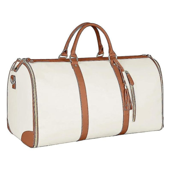 Kätevä vaatepussi, suuri PU-nahkainen duffel-laukku naisille, vedenpitävä vaatepussi XC White