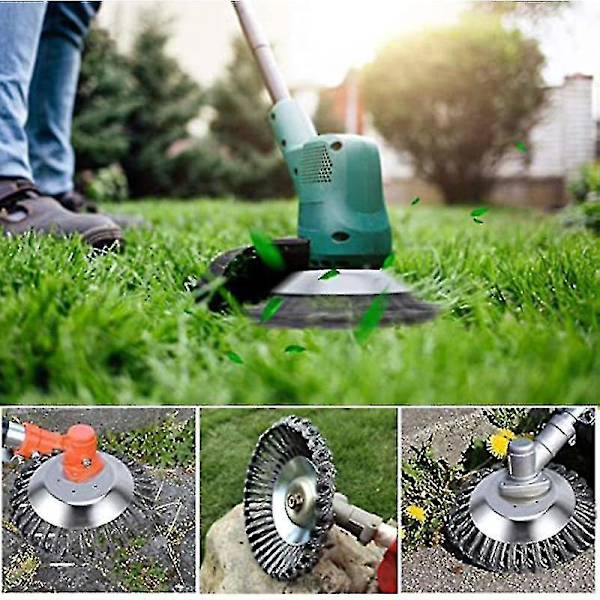 150mm Ståltråd Hjul Hage Ugressbørste Gressklipper Gress Spiser Trimmer Børste Kutter Verktøy Hage Gress Trimmer Hode Ugressbørste 6in