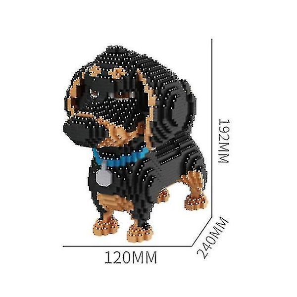 Tegneserie Hund Mini Dachshund Model Blok Bygge Klodser Legetøj