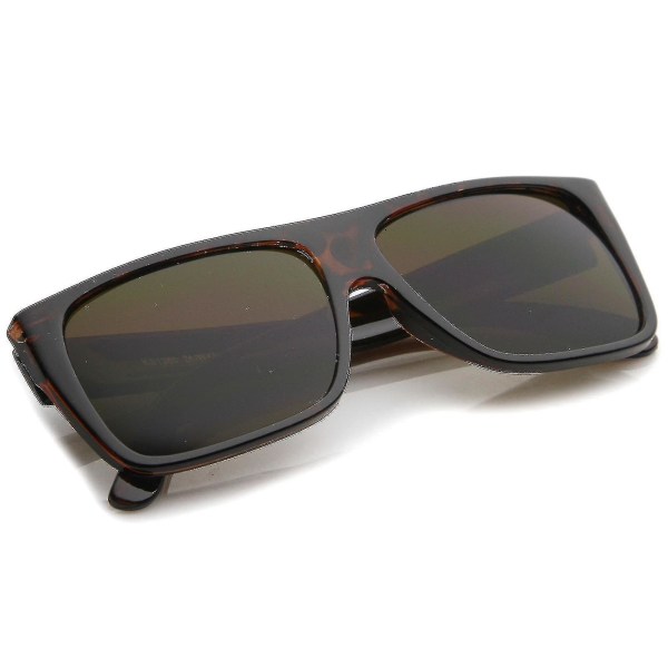 Retro Flat Top Bred Tempel Eazy E Stil Rektangulära Solglasögon 57mm Mimenor_xsdxm