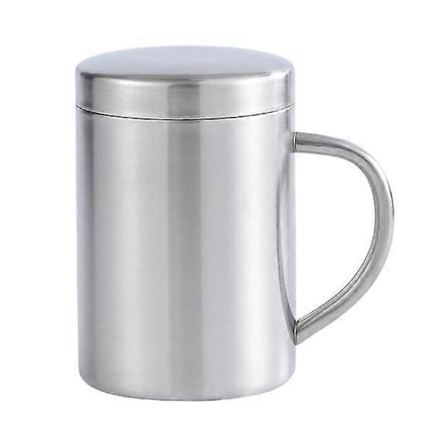 Vattenmugg Portabel Dubbelväggig Rostfri Stål Resetermos med Lock för Hemmet silver 400 ml
