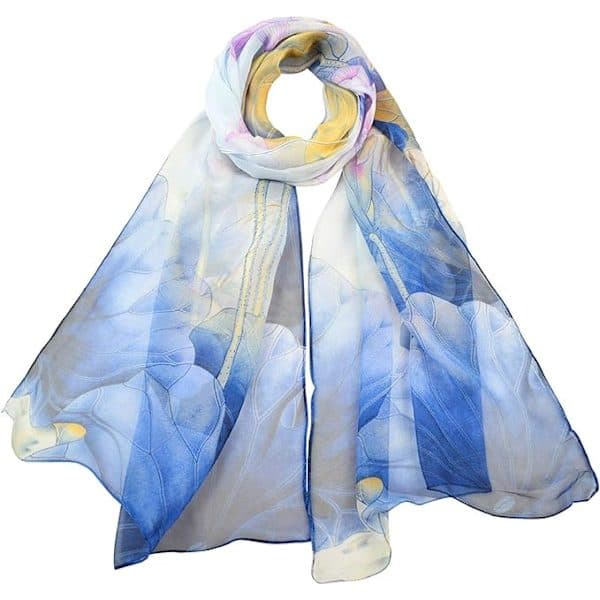 Blå, 160 * 50 cm Dame Silketørklæde Dame Sjal Chiffon Elegant