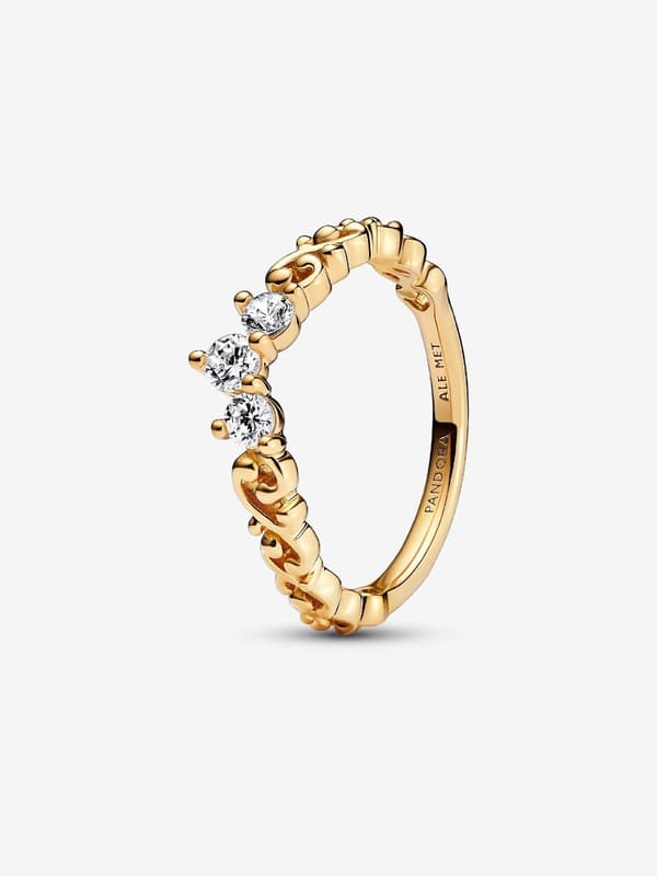 Pandora - Regal Swirl Tiara Ring - 14k guldplätering Circumference: 58mm