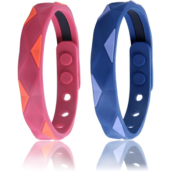 2 st antistatiska handledsremmar, silikon negativ jonarmband för lymfdränage viktminskning, justerbart sportarmband