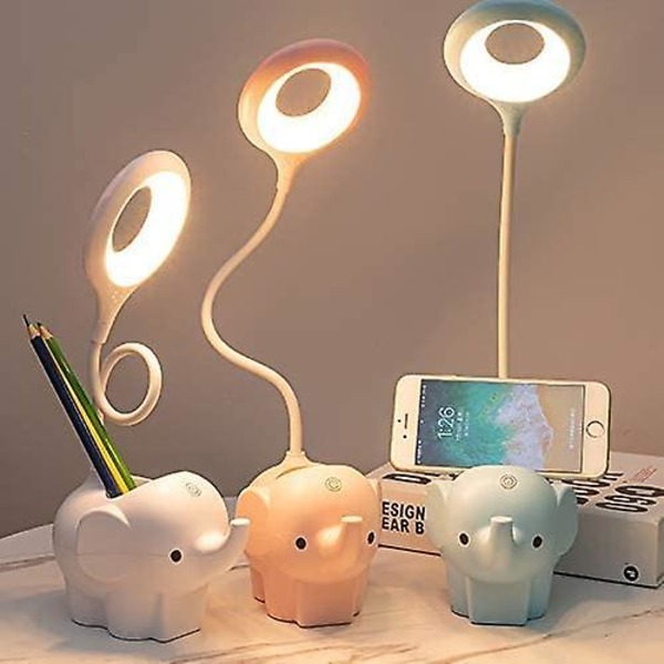 Skrivebordslampe, dæmpbar LED-bordlampe Børnelampe dæmpbar 3 lysstyrkeniveauer Øjenbeskyttelse Touch Contr