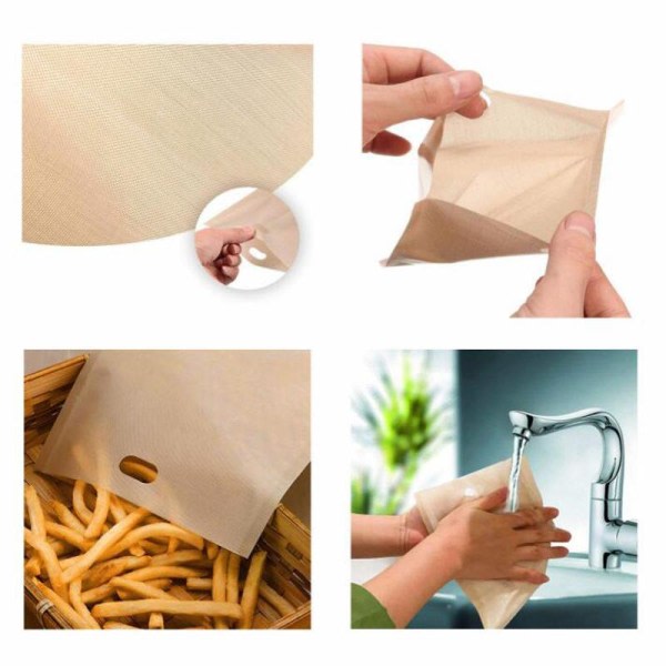 10-Pack - Toastbag / Toastpose - Grill sandwich i brødristeren Brun