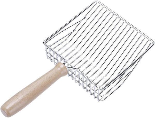Kattespade, metallspade, med trehåndtak, kattesandspade, hundespade, 28 cm
