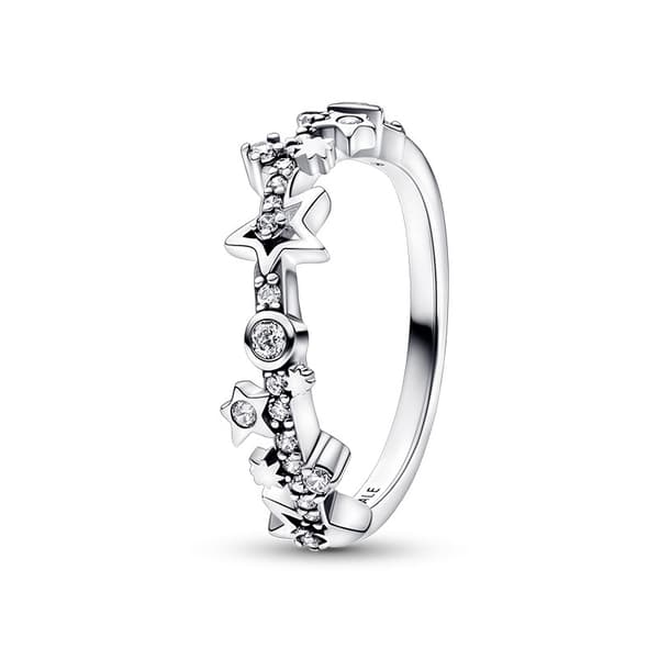 Pandora - Kimalteleva Galaxy -sormus - Sterlinghopea Circumference: 58mm