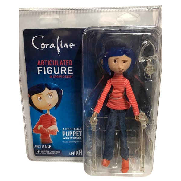 NECA Coraline, Coraline Caroline Regnrockversion 7-tums Super Actionfigur Modell B