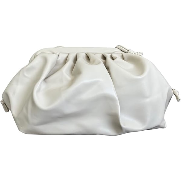 Kvinnors mjuka moln dumplings väska crossbody väska eller clutch väska axelväska White