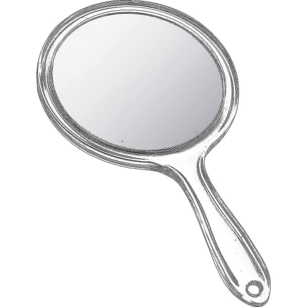 Håndspejl Dobbeltsidet håndholdt spejl 1x/ 2x forstørrelsesspejl (hy)
